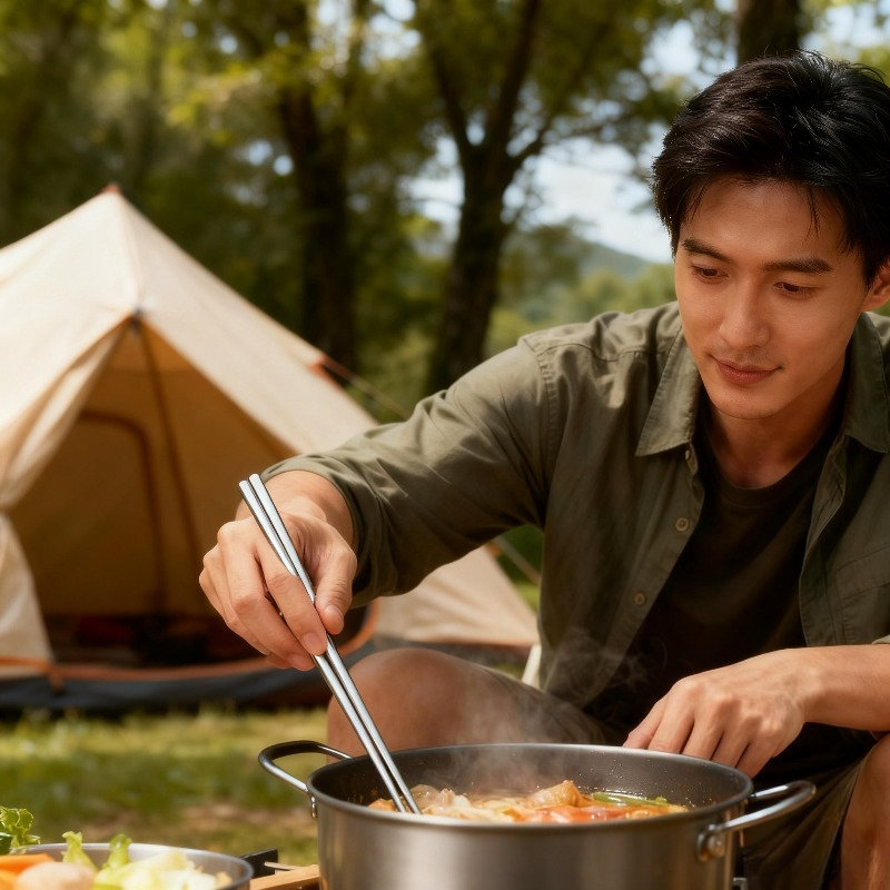 Camping Cooking Noodles - Прочные портативные титановые палочки для еды