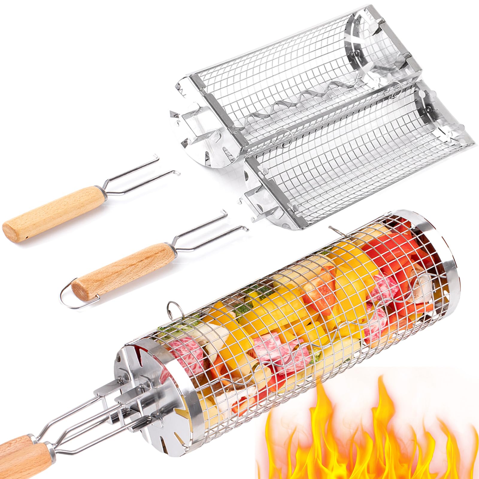 Camping Cooking Youtube - BUYYES корзина для барбекю, сетчатая трубка