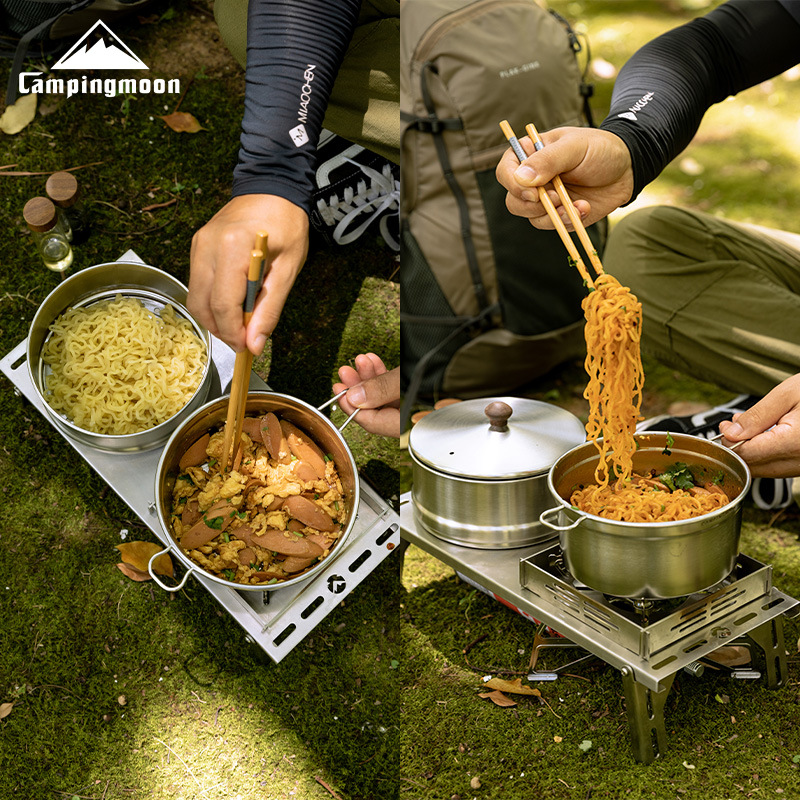 CAMPINGMOON S371 Кастрюля-паро – обзор и цена Camping Cooking Noodles