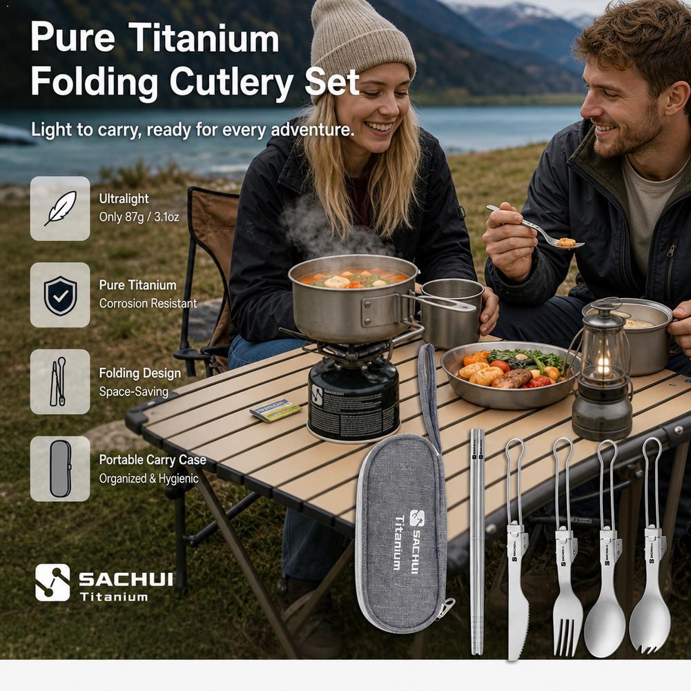 Титановый набор столовых прибо – обзор и цена Camp Spork Set