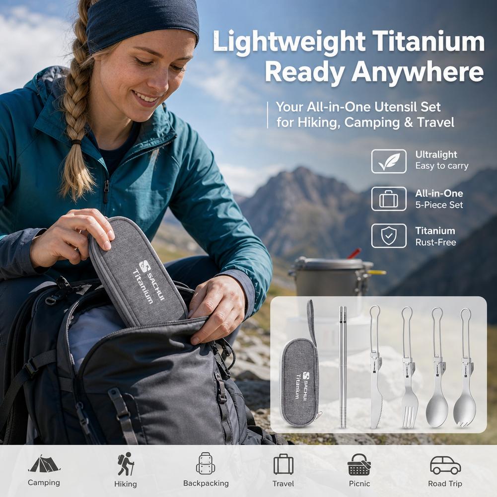 Титановый набор столовых прибо – обзор и цена Camp Spork Set