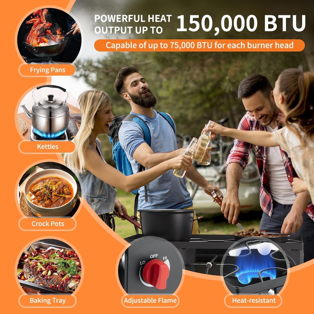 Газовая плита с 2 конфорками,  – обзор и цена Camping Cooking Propane