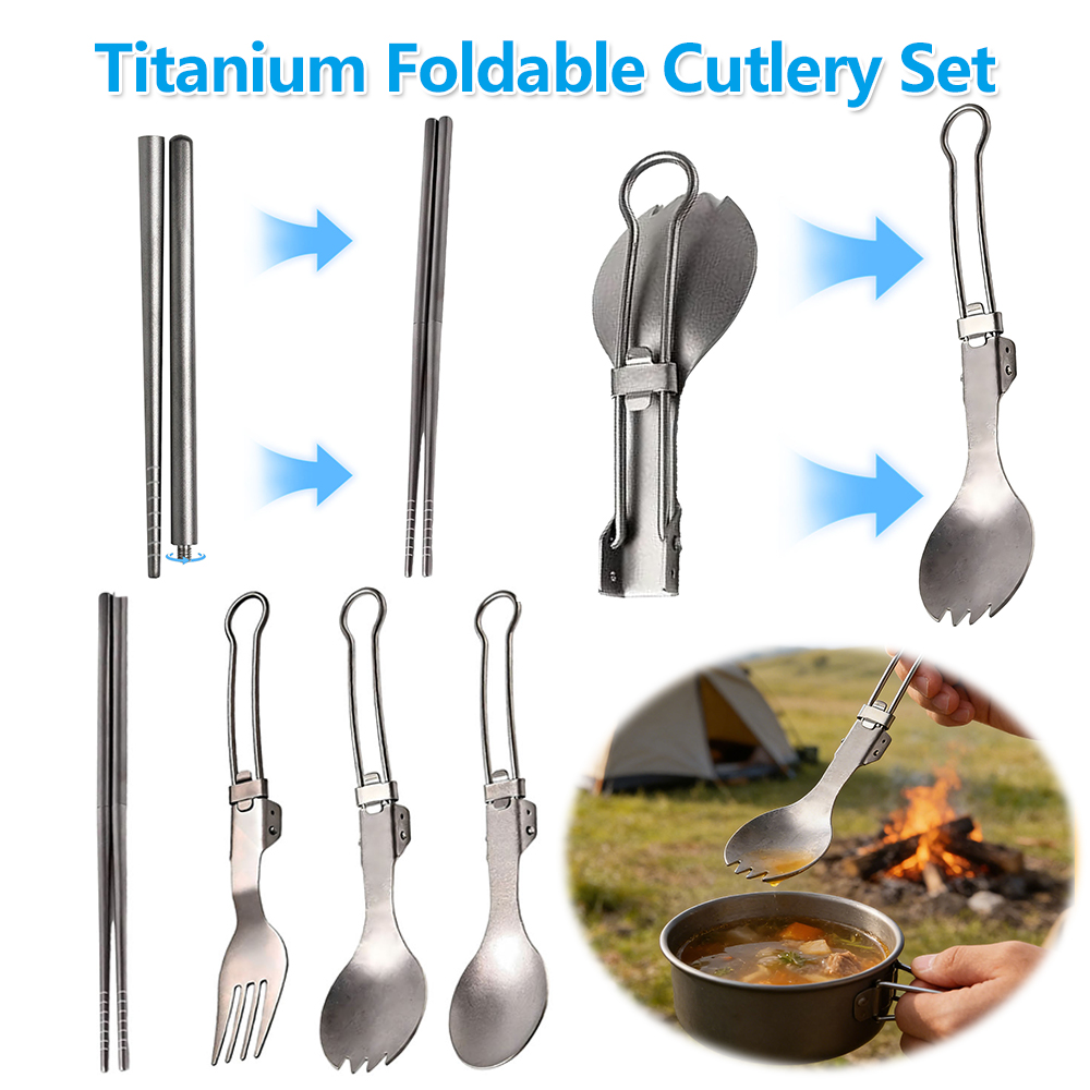 Титановый складной набор столо – обзор и цена Camp Spork Set